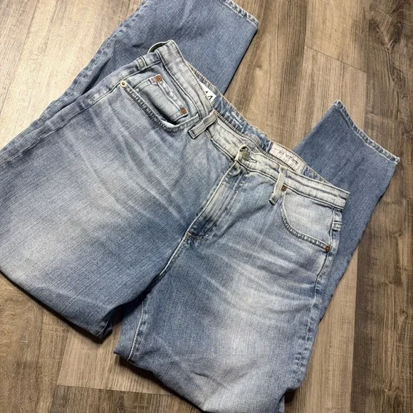 AG Adriano Goldschmied Jeans Womens 32R Blue Isabelle High Rise Straight Crop - Picture 3 of 11